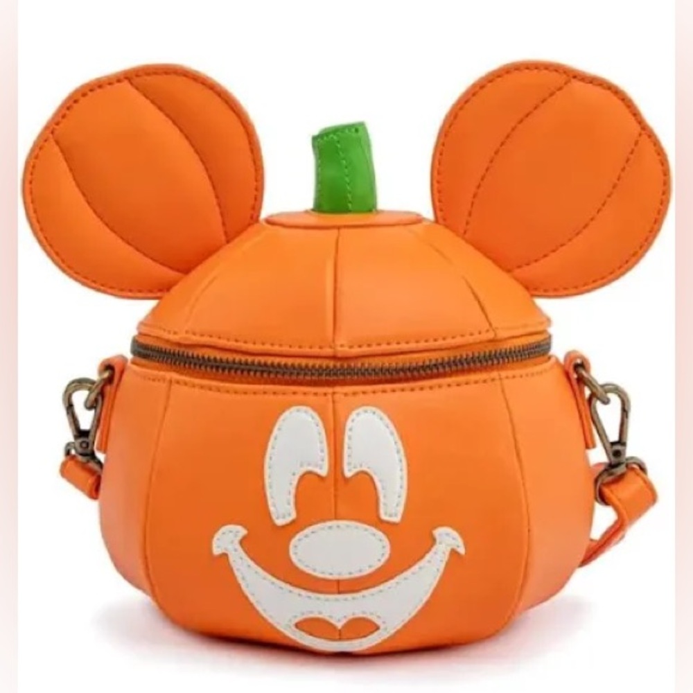 Loungefly Disney Mickey Mouse Mick-O-Lantern Halloween Crossbody Purse bag - Picture 1 of 5